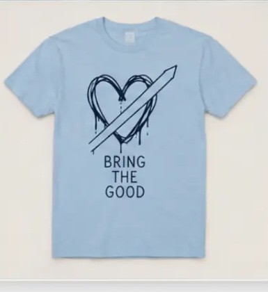 Bring the Good tee, flat lay